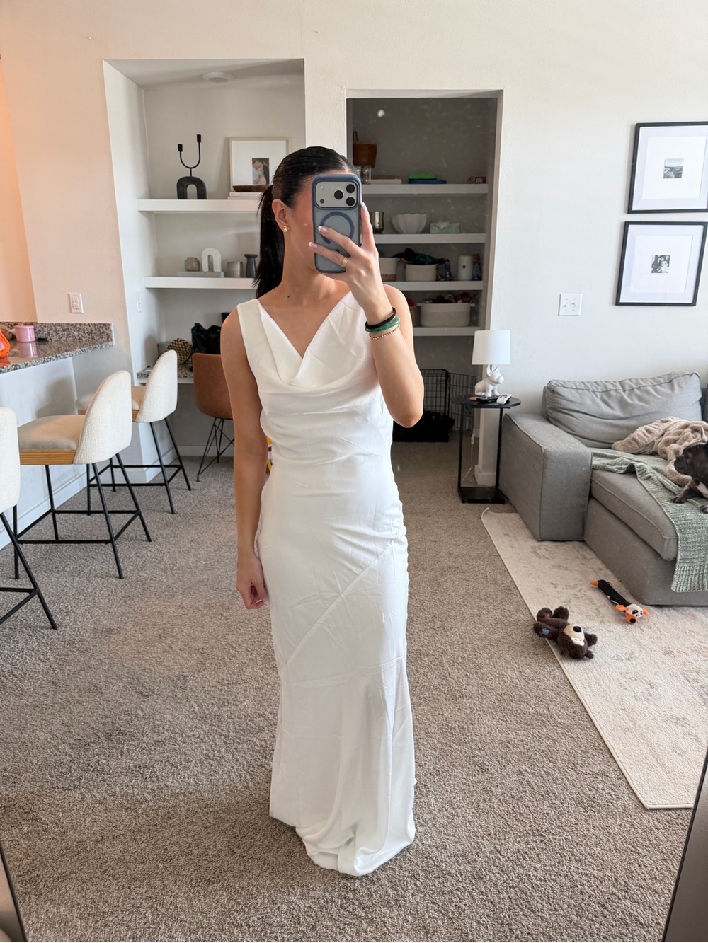 Peppermayo White Cowl Neck Maxi Dress